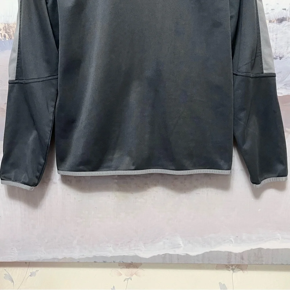 Vtg‎ STARTER Track Jacket Mens S Grey Colorblock Full Zip Pockets Activewear Y2K
